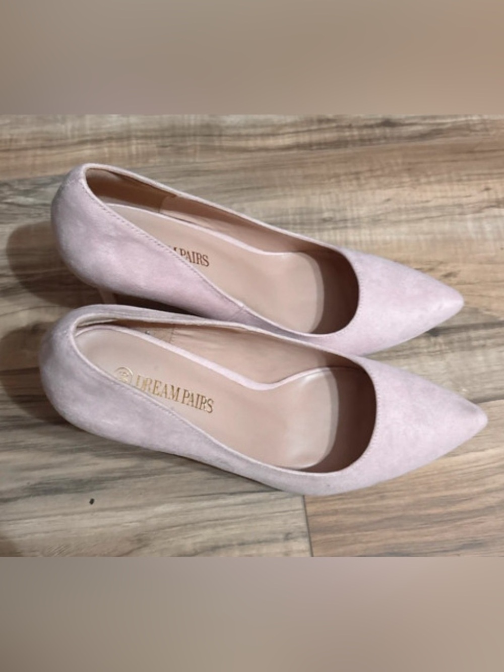 Dream Pairs Blush Pink Pointed-Toe Suede Pumps